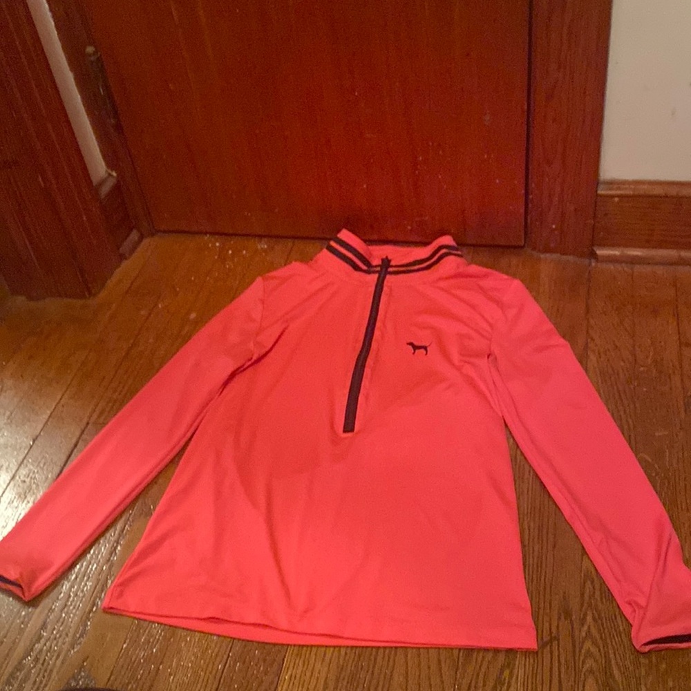 Pink half zip spandex workout jacket